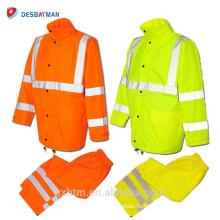 Economy Series Klasse 3 Hi Vis Reflektierende Regenmantel Anzüge Großhandel Hood Sicherheit wasserdichte Jacke